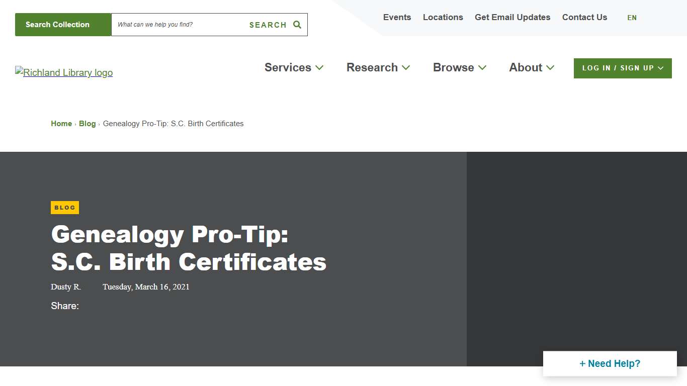 Genealogy Pro-Tip: S.C. Birth Certificates | Richland Library